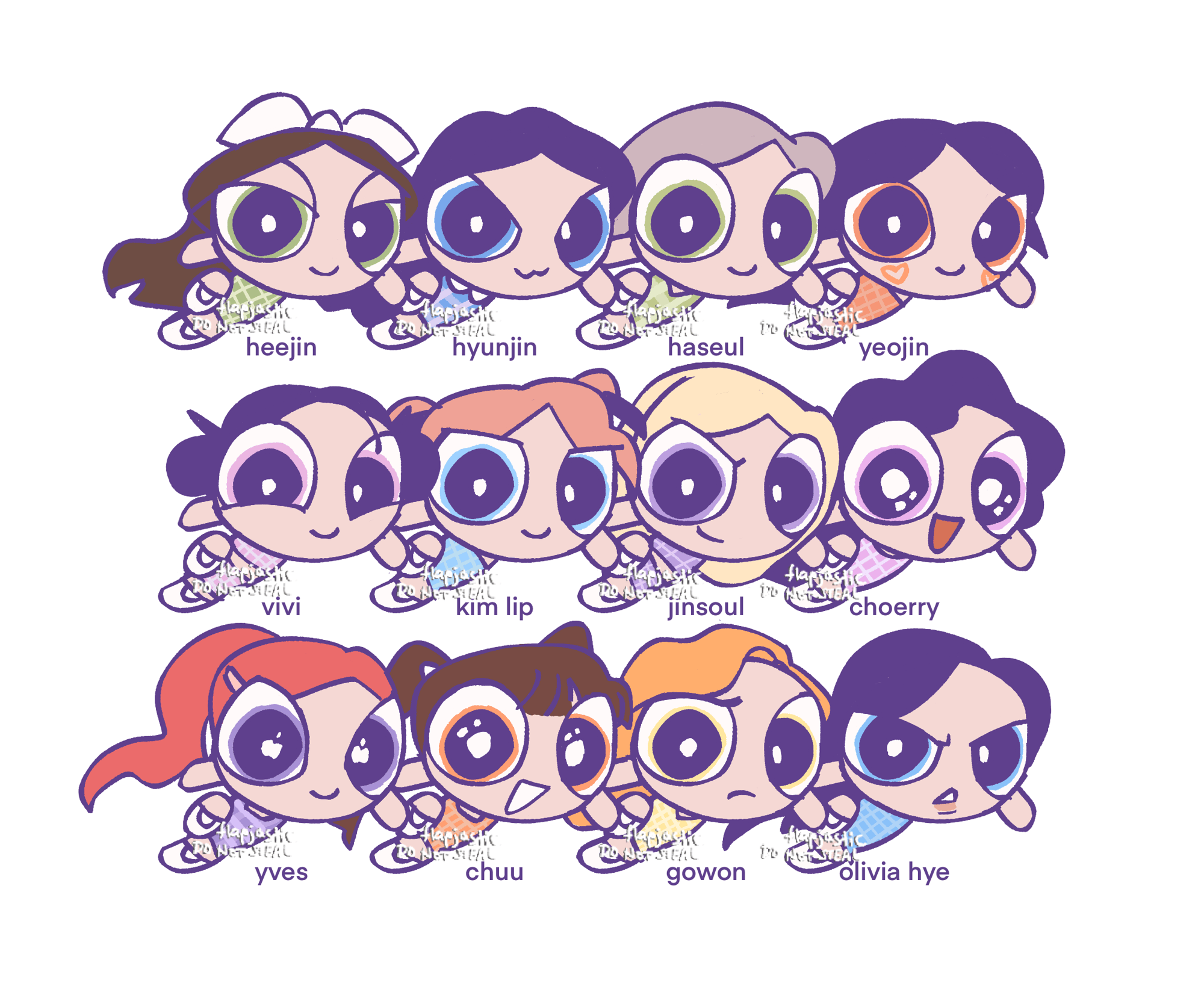 LOONA Assorted Vinyl Stickers | flapjastic's online store